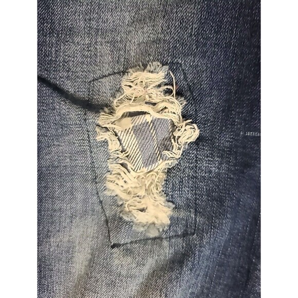 Maurices  Jeans Size 3/4 Junior Womens Small Stretch Distressed Patchwork - Picture 3 of 8